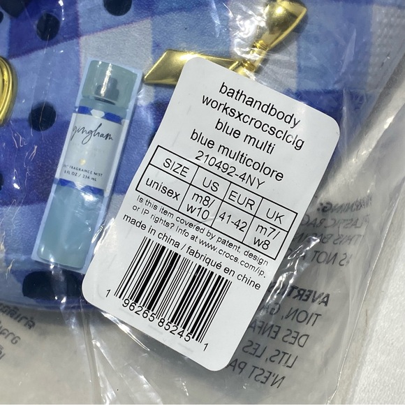 NEW - Crocs - Bath & Body Works Gingham Clog - Blue Multi - M8/W10 - Picture 7 of 9